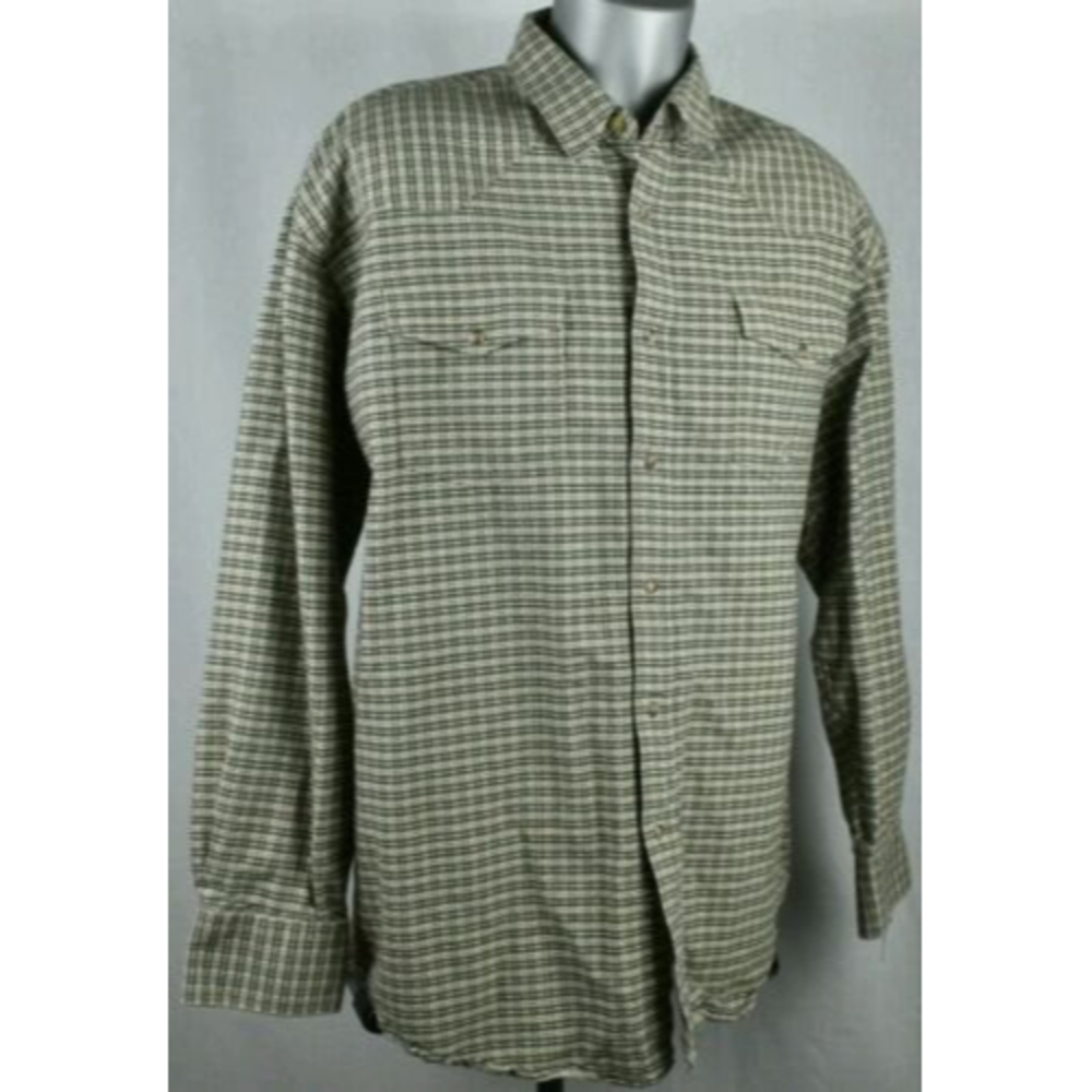 Roper Pearl Snap Cowboy Western Rodeo Rockabilly Green Shirt XL Long Sleeve